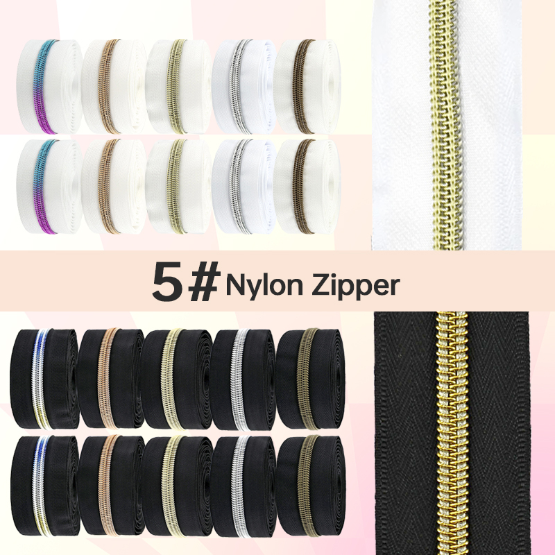 Textile And Sewing Supply - 5/10/20미터 검정/흰색 지퍼 테이프 5 #