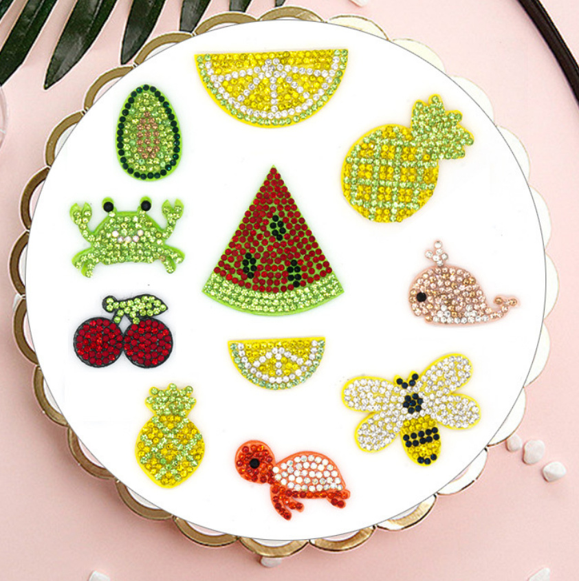 Sewing Id - 20개 거북이 베리 모양 라인스톤 패치,