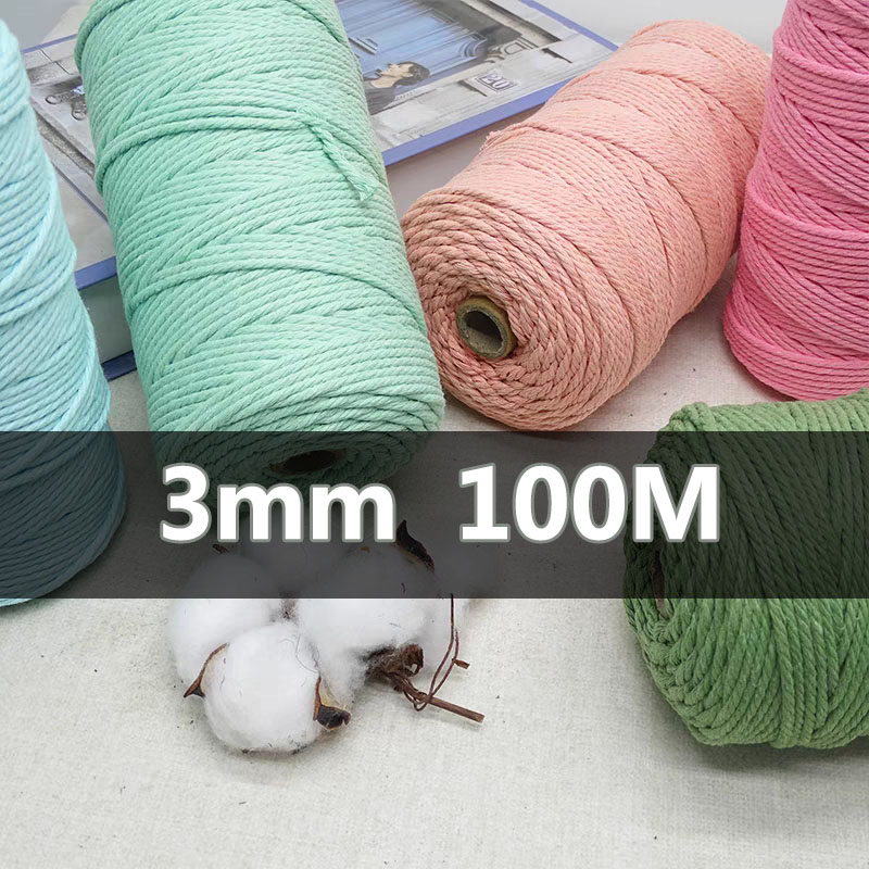 Sewing Thread In Textile - 3mm 100M Macrame 코드 로프 목화