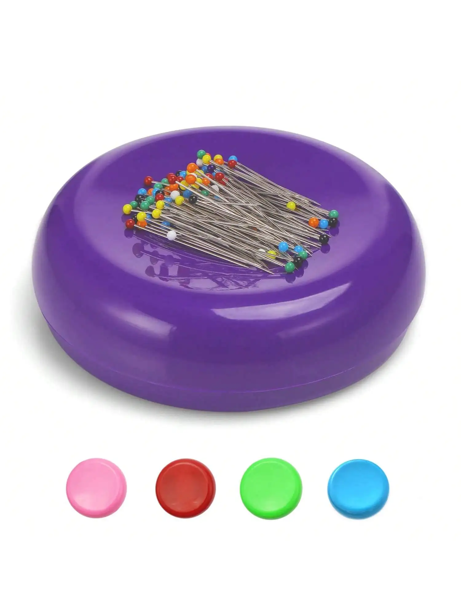Sewing Pin Cushion - 1PCS 마그네틱 핀 쿠션, 라운드 플라스틱