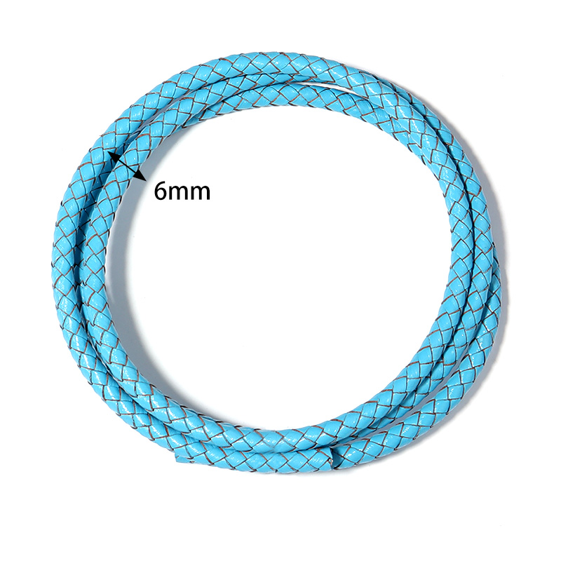 1 메터/몫 6mm 땋은 정품 가죽 코드 라운드 스레드 - Sewing Thread In Textile 리뷰 및 가격