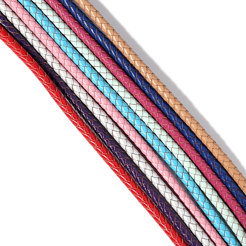 1 메터/몫 6mm 땋은 정품 가죽 코드 라운드 스레드 - Sewing Thread In Textile 리뷰 및 가격