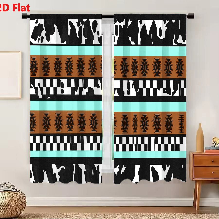 2피스 커튼 2D 플랫 기하학적 추상 부족 패턴 블랙  - Century Textile & Sewing Supply Avenue C North Saskatoon Sk 리뷰 및 가격