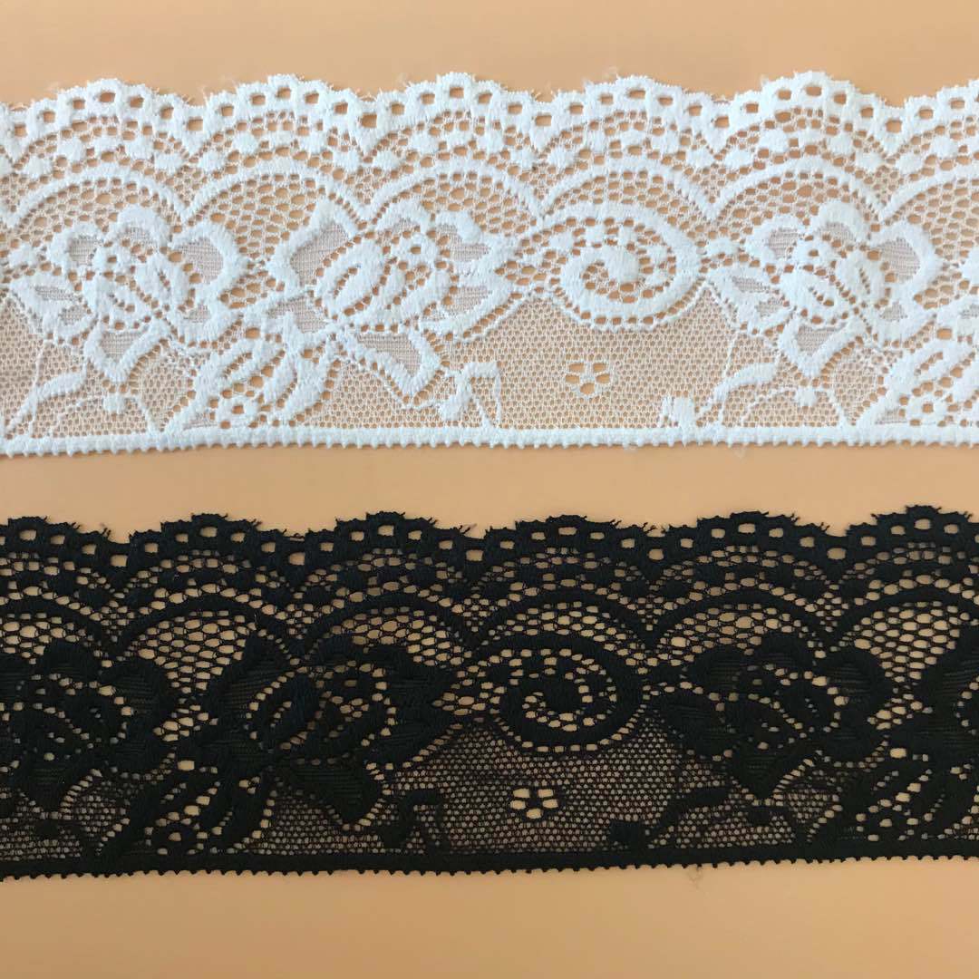 절묘한 탄성 레이스 트림, 검정색과 흰색으로 제공, 2 - Textile And Sewing Supply 리뷰 및 가격